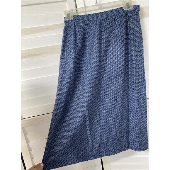 Handmade 60s A Line Pencil Wiggle Skirt Women’s Vintage Blue Twill Zip 26” Small - Picture 2 of 6